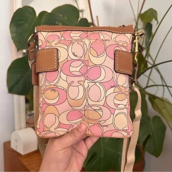 Y2k Coach Pink and Tan Crossbody Bag - Picture 5 of 8